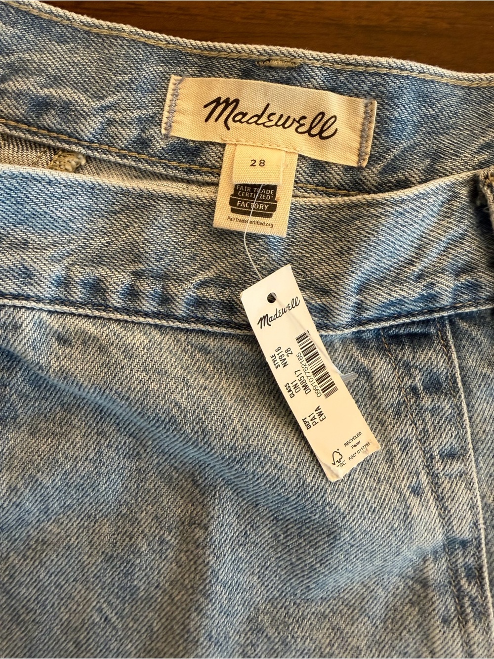 Madewell Vintage Wash Denim Midi Skirt NWT Size 28 Effortless Old Money Chic - Picture 9 of 10